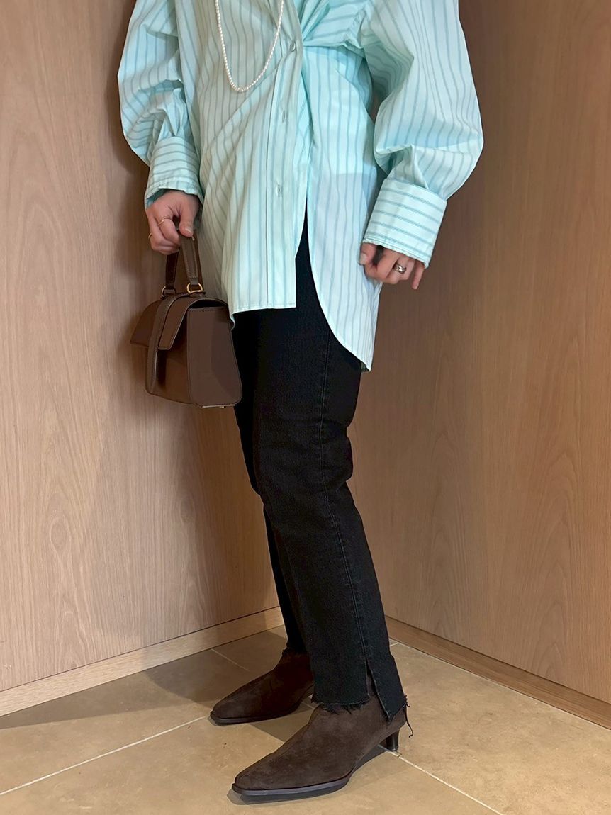 Mila Owen「センタープレス裾段差デニムパンツ」|デニム|