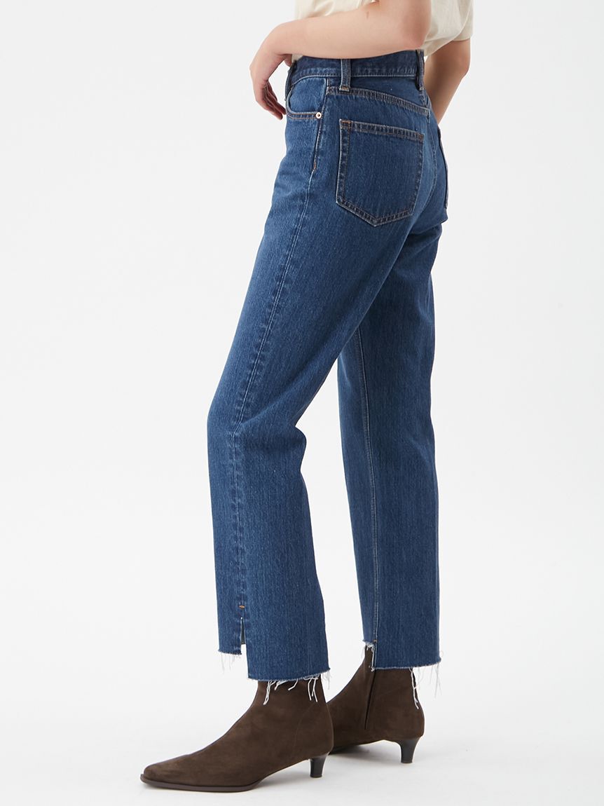 Mila Owen「センタープレス裾段差デニムパンツ」|デニム|