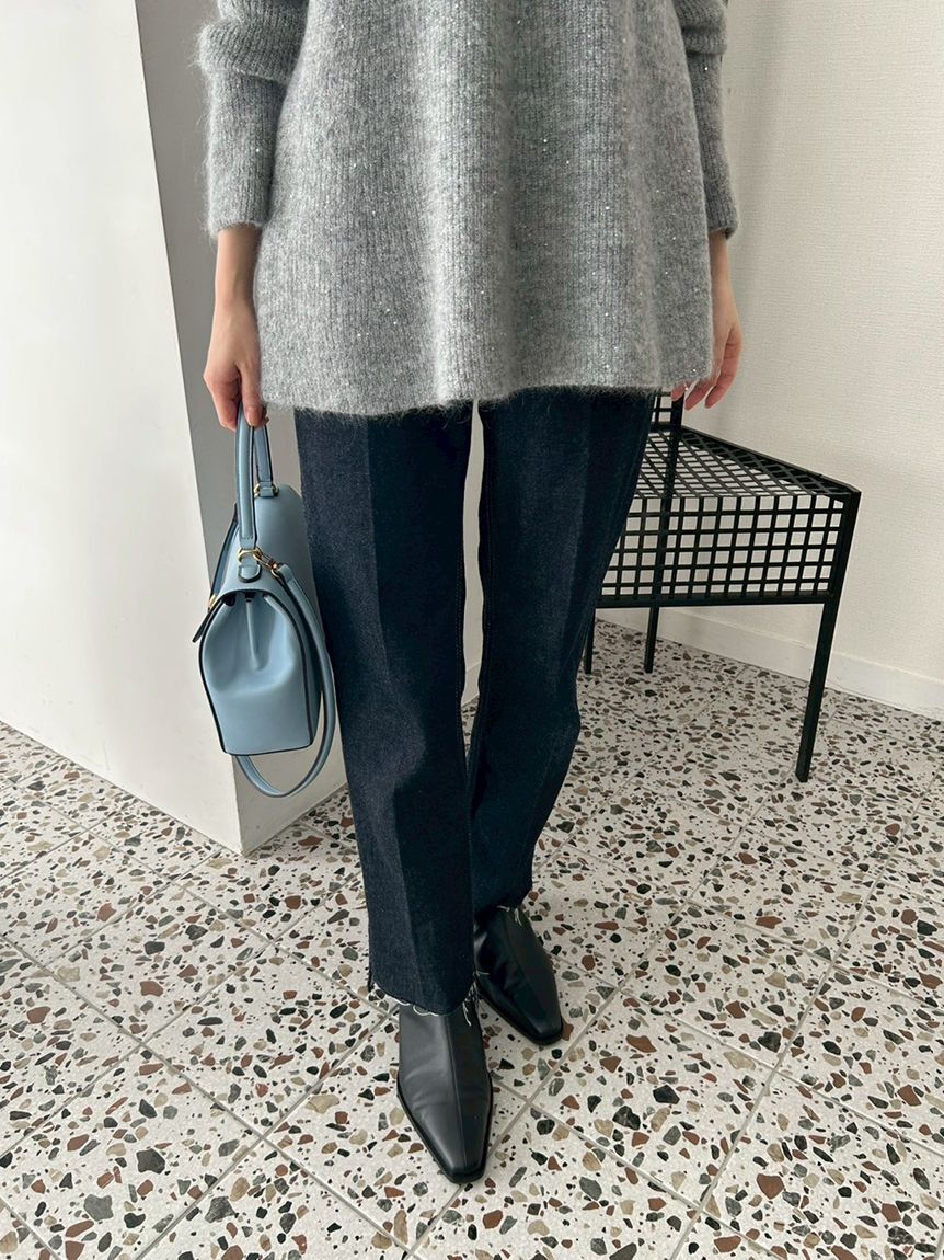 Mila Owen「センタープレス裾段差デニムパンツ」|デニム|