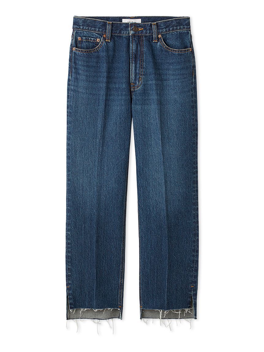 Mila Owen「センタープレス裾段差デニムパンツ」|デニム|