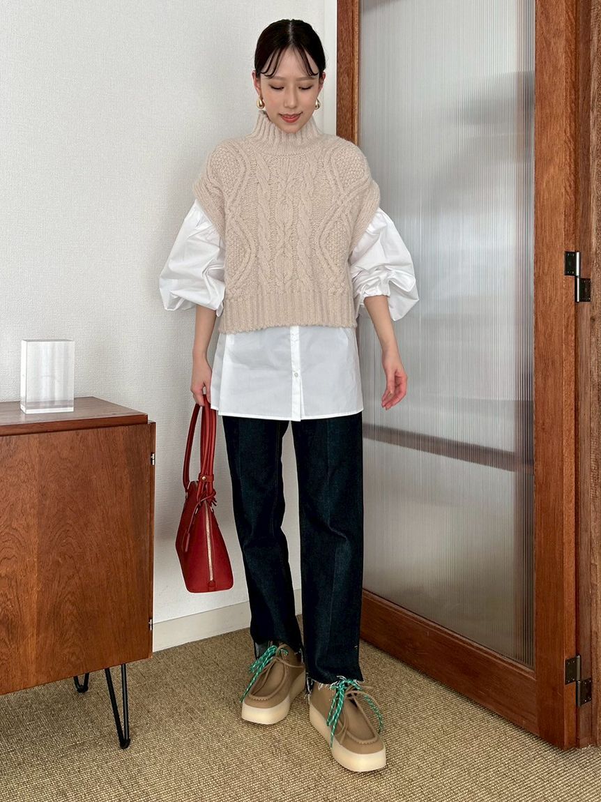 Mila Owen「センタープレス裾段差デニムパンツ」|デニム|