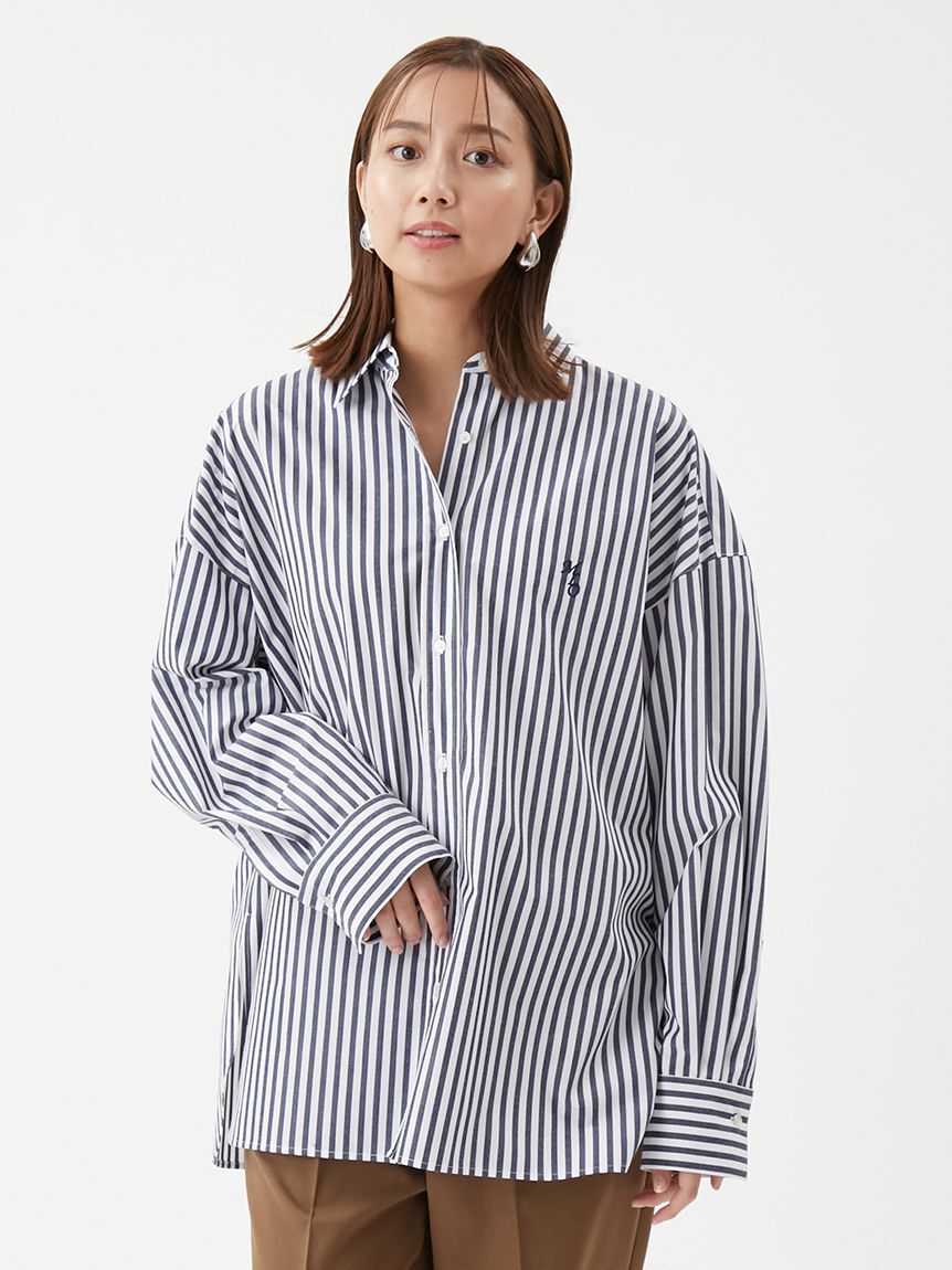 Mila Owen「2WAYカシュクールーオーバーサイズシャツ」|シャツ・ブラウス|NVY