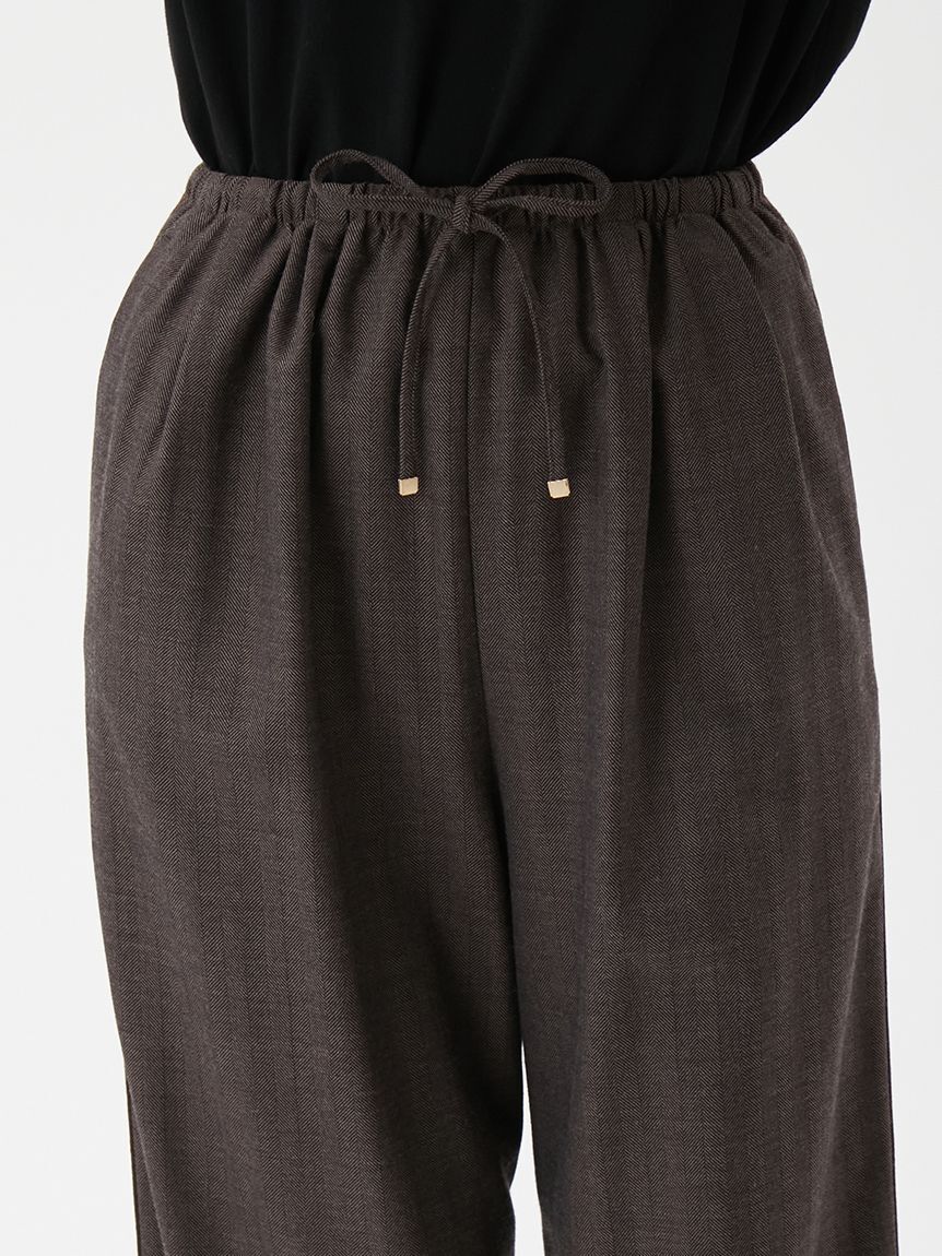 Mila Owen「ウエストゴムヘリンボーンイージーパンツ」|チノ|