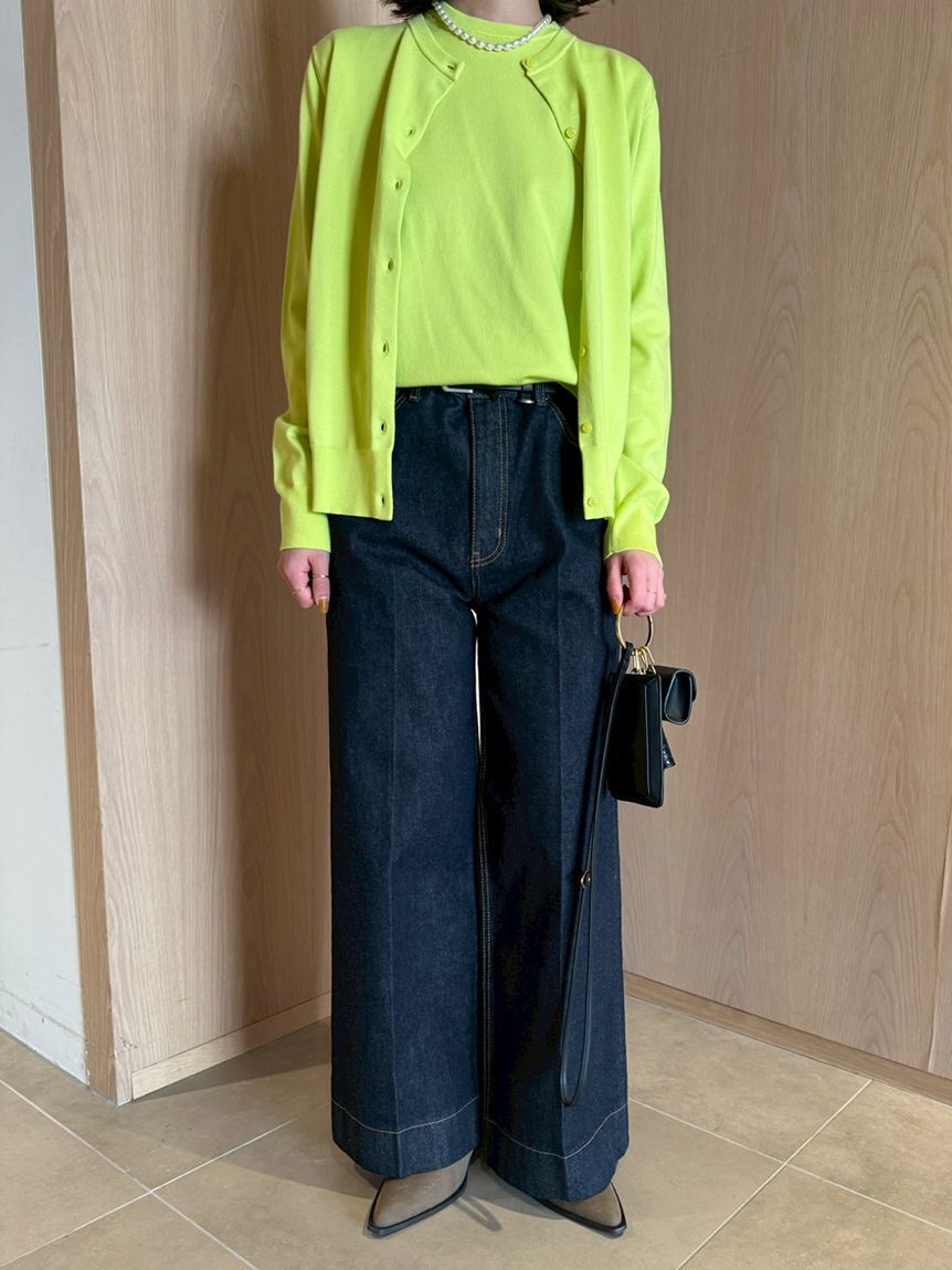 Mila Owen「ヘムデザインセミフレアデニムパンツ」|デニム|