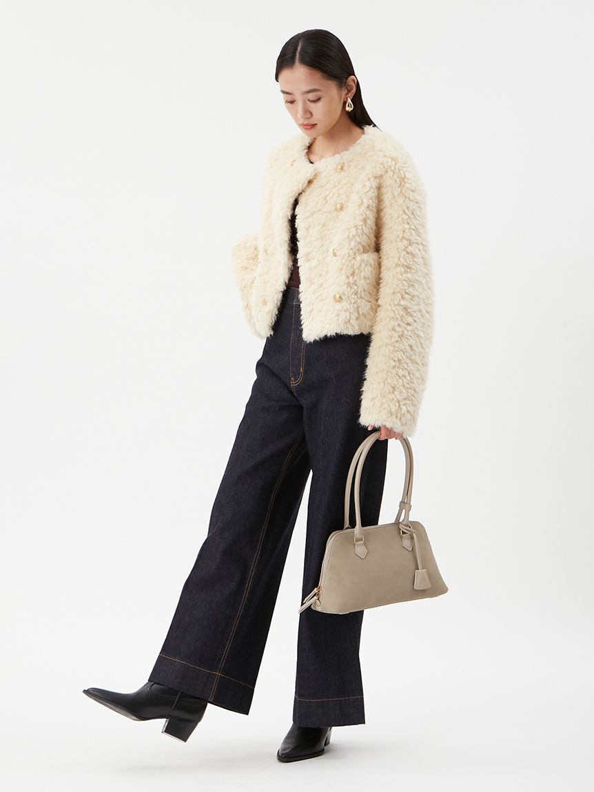 Mila Owen「ヘムデザインセミフレアデニムパンツ」|デニム|