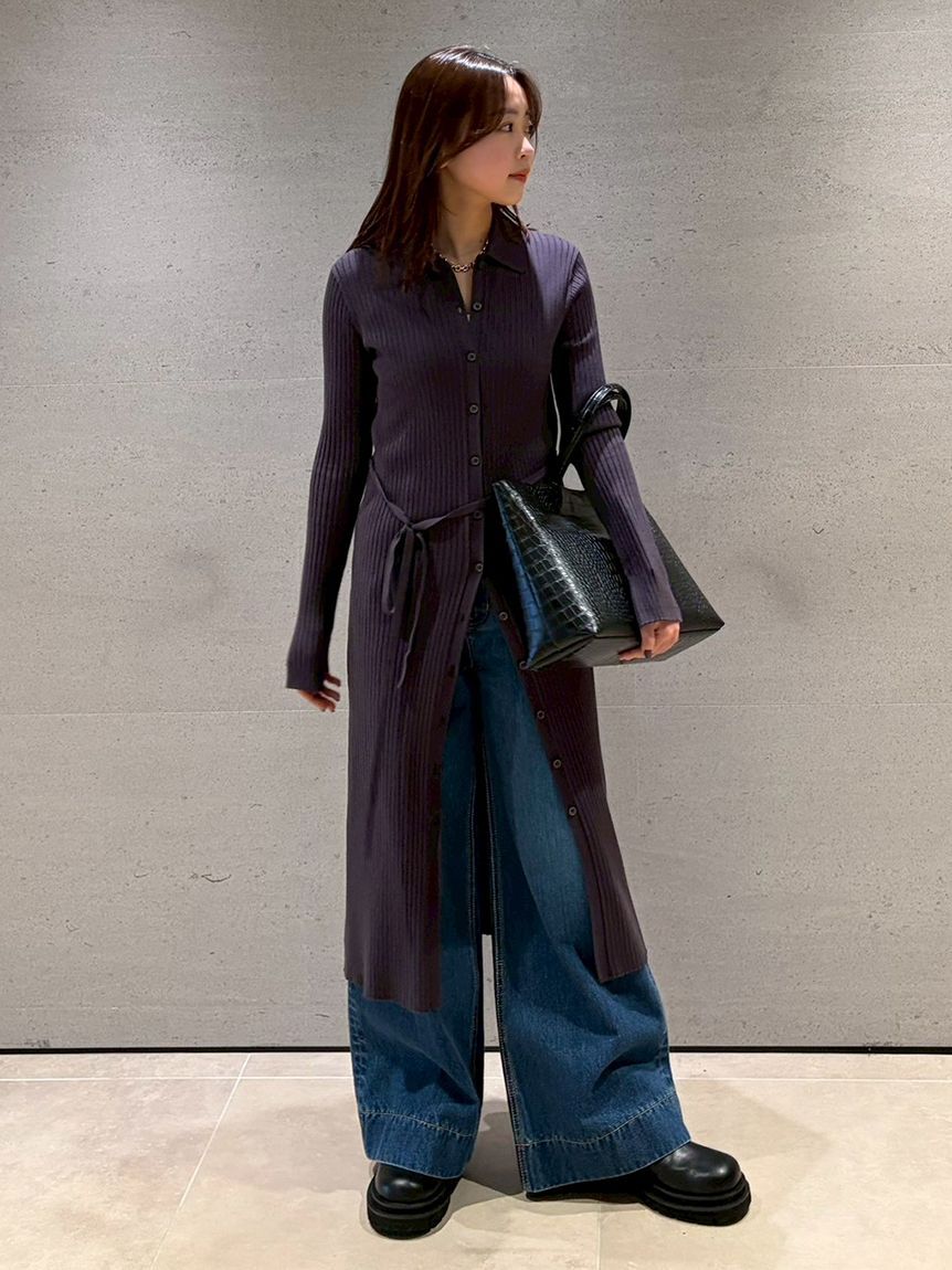 Mila Owen「ヘムデザインセミフレアデニムパンツ」|デニム|