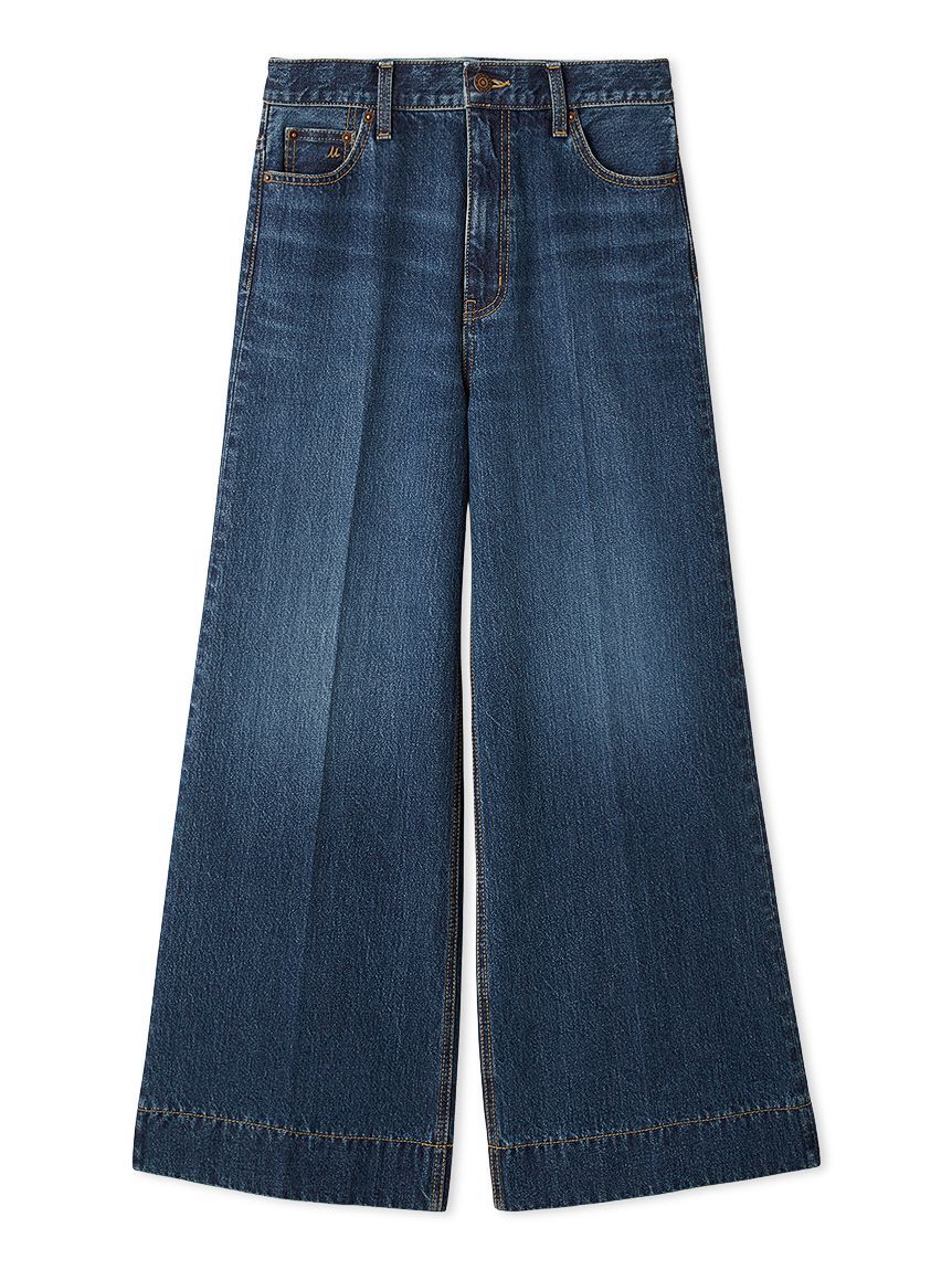 Mila Owen「ヘムデザインセミフレアデニムパンツ」|デニム|BLU