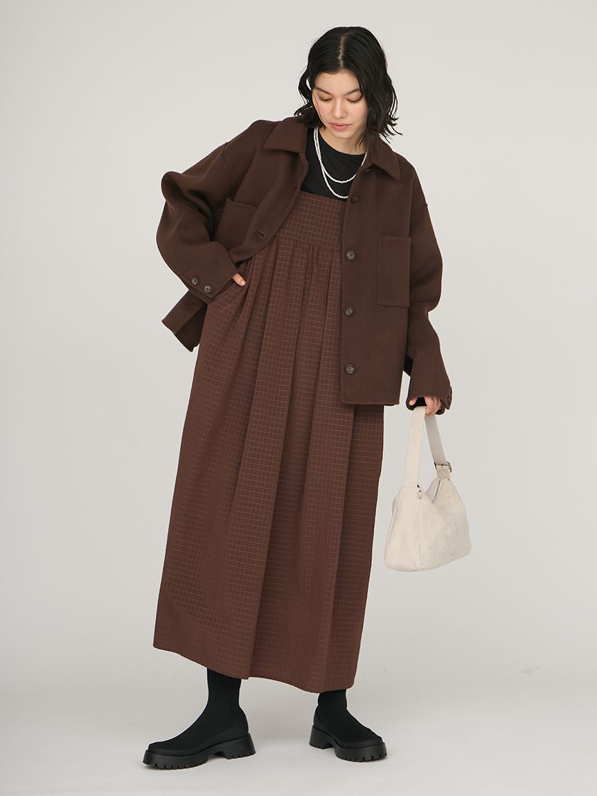 emmi atelier「【限定カラー】ボックスチェックワンピースセット」|ワンピース|