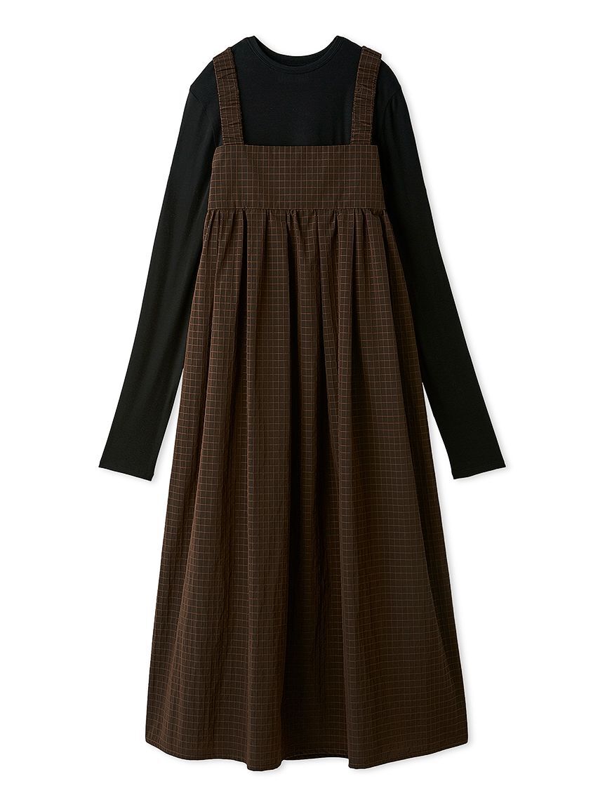 emmi atelier「【限定カラー】ボックスチェックワンピースセット」|ワンピース|