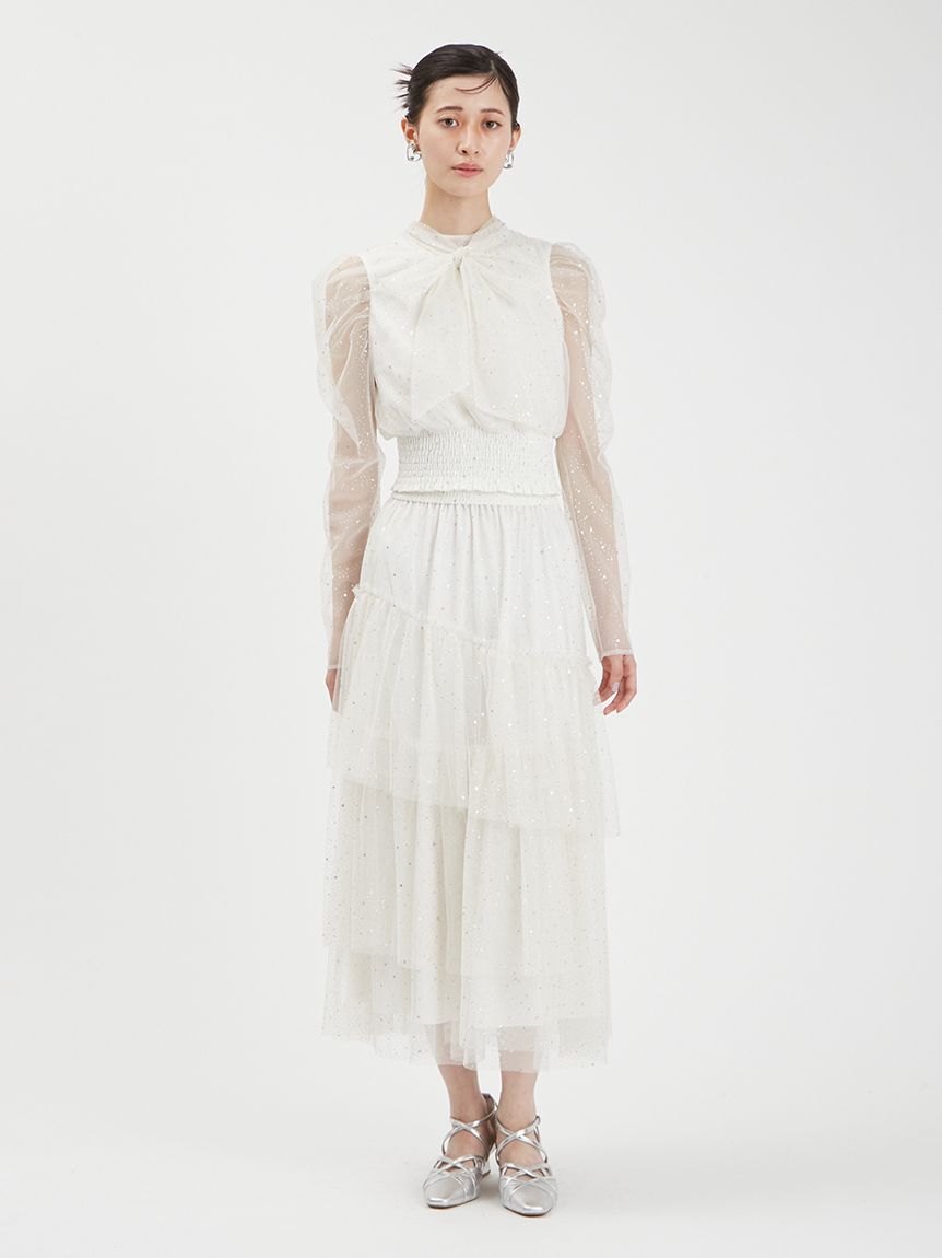FURFUR「【WEB・一部店舗限定カラー】セパレートラメチュールドレス」|ドレス|OWHT