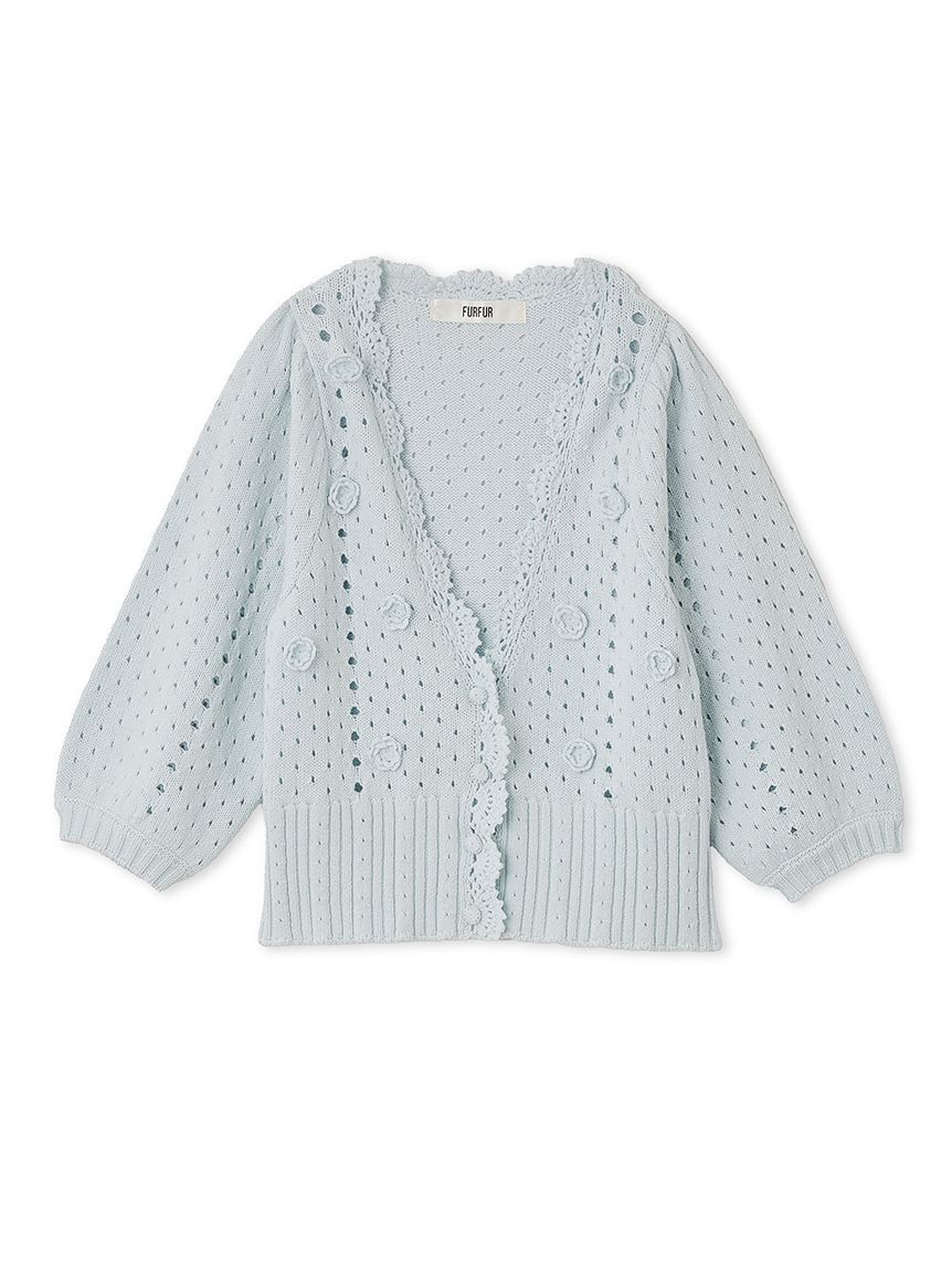 FURFUR「クロシェハーフスリーブカーディガン」|カーディガン|