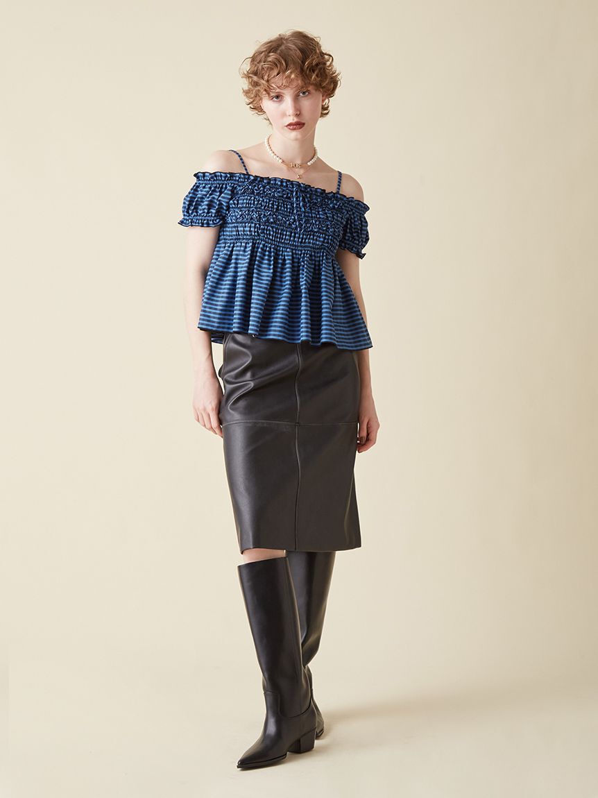 FURFUR「2WAYシャーリングブラウス」|シャツ・ブラウス|