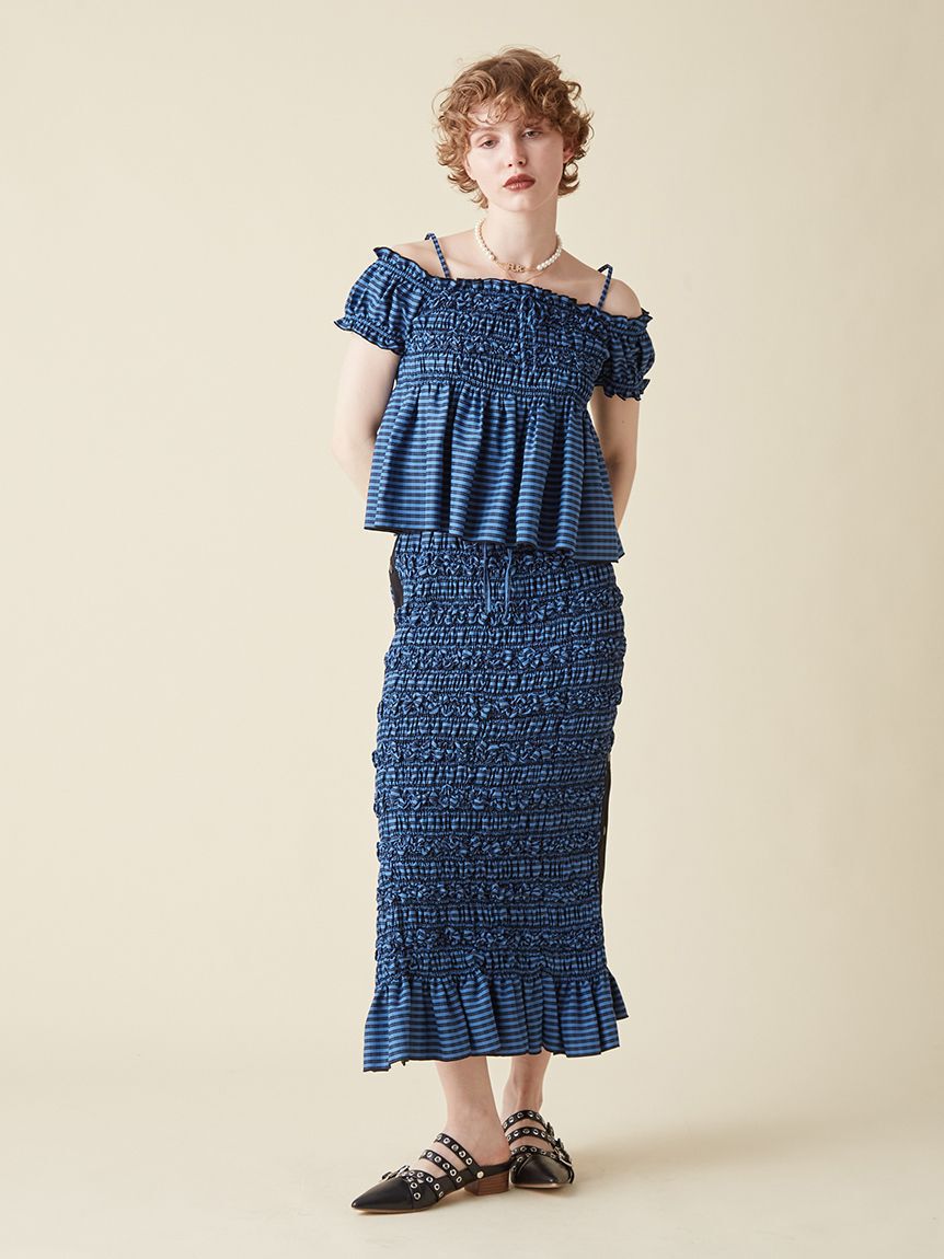 FURFUR「2WAYシャーリングブラウス」|シャツ・ブラウス|