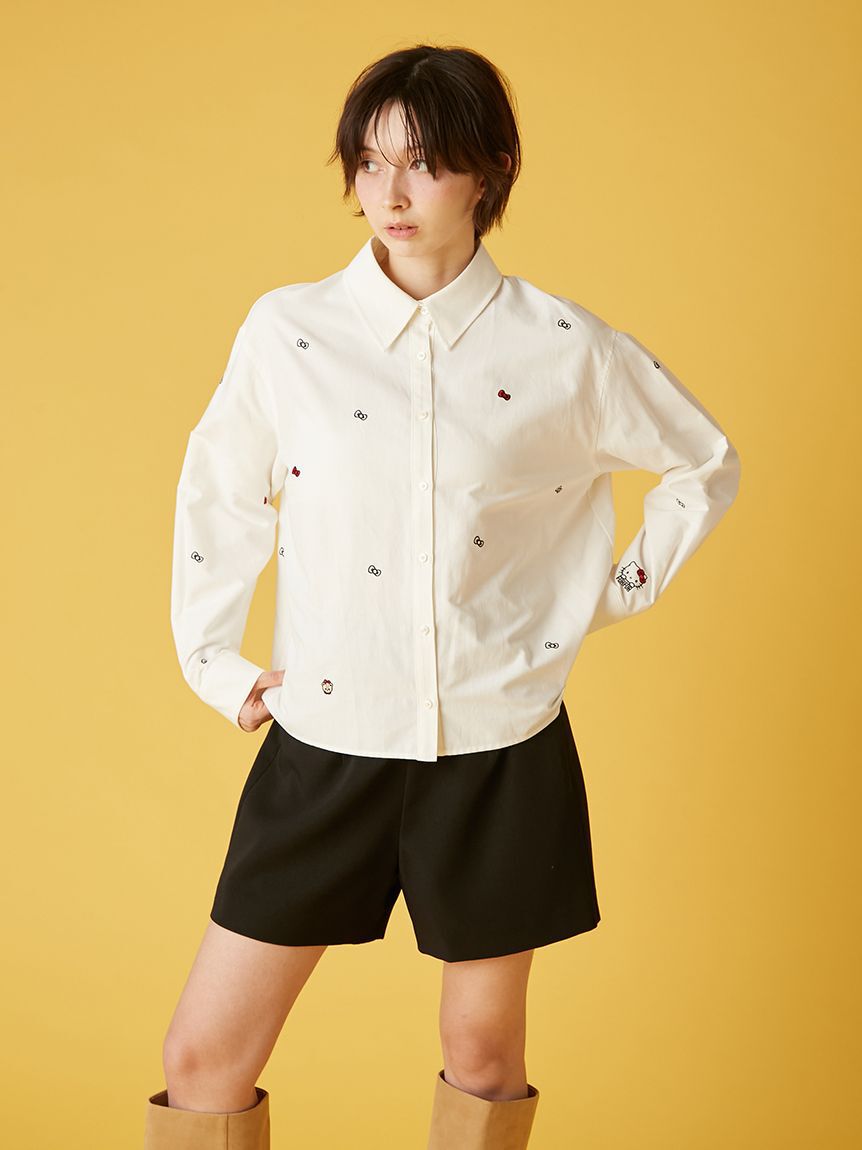 FURFUR「HELLO KITTYリボン刺繍シャツ」|シャツ・ブラウス|