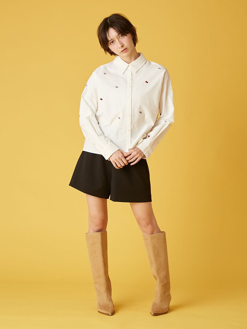 FURFUR「HELLO KITTYリボン刺繍シャツ」|シャツ・ブラウス|