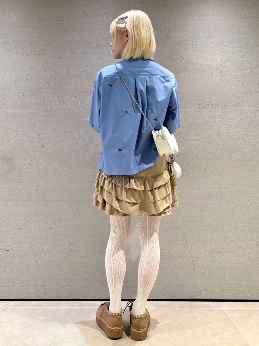 FURFUR「HELLO KITTYリボン刺繍シャツ」|シャツ・ブラウス|