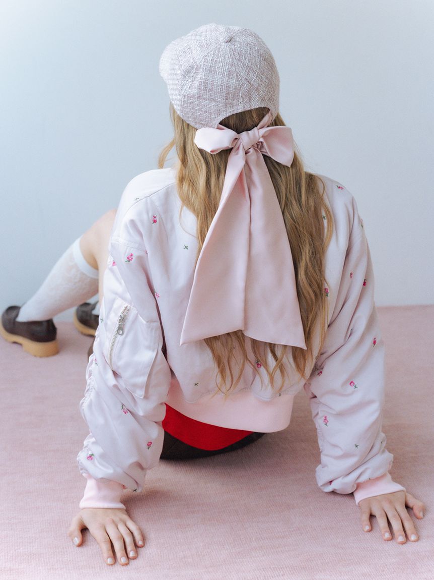 FURFUR「ツイード&times;サテンビッグリボンキャップ」|キャップ・キャスケット|