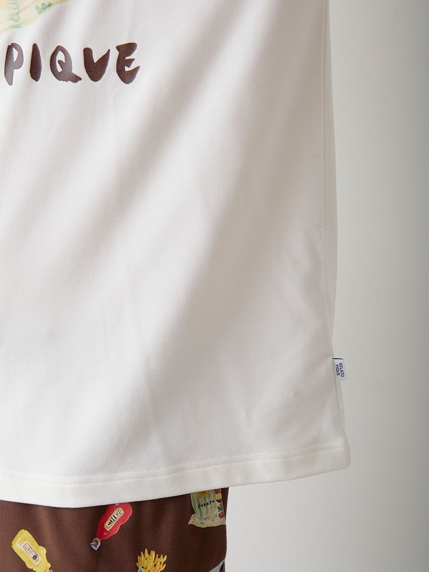 GELATO PIQUE HOMME「【ヒラノトシユキ】【HOMME】ハンバーガーワンポイントプリントロンT」|ルームウェア|