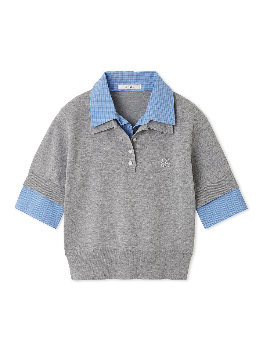 SNIDEL「シャツドッキングニットポロ」|ニット・セーター|GRY
