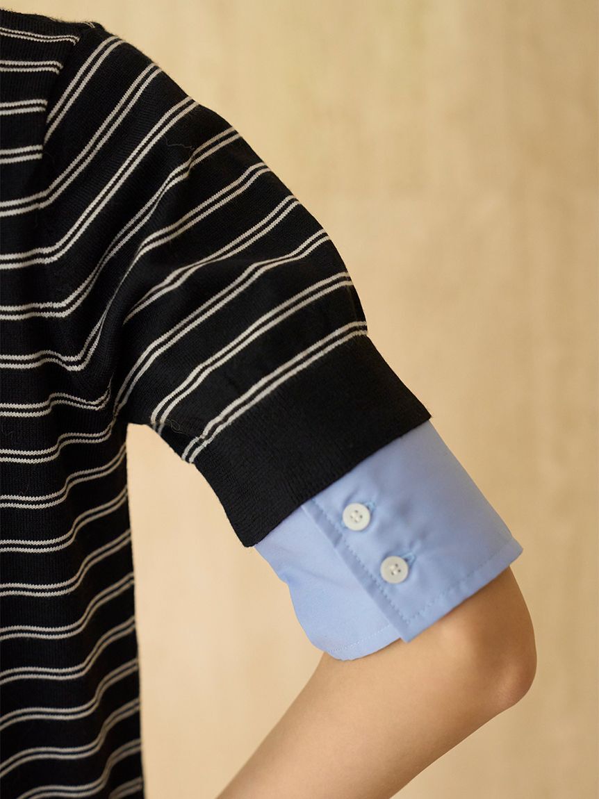 SNIDEL「シャツドッキングニットポロ」|ニット・セーター|