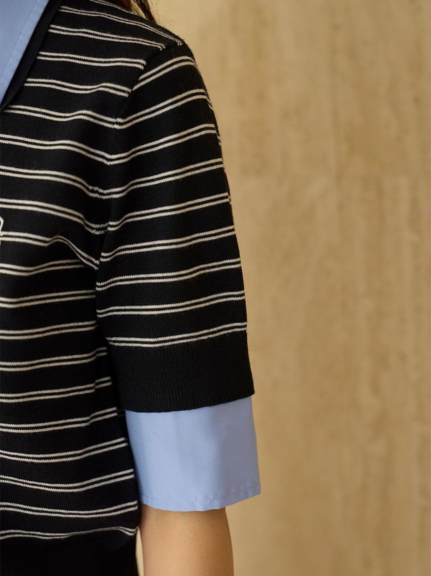 SNIDEL「シャツドッキングニットポロ」|ニット・セーター|