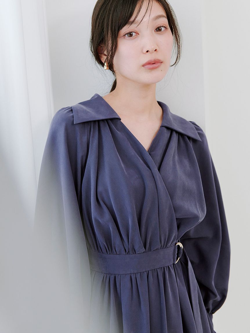 SNIDEL「バリエカシュクールシャツワンピース」|ワンピース|