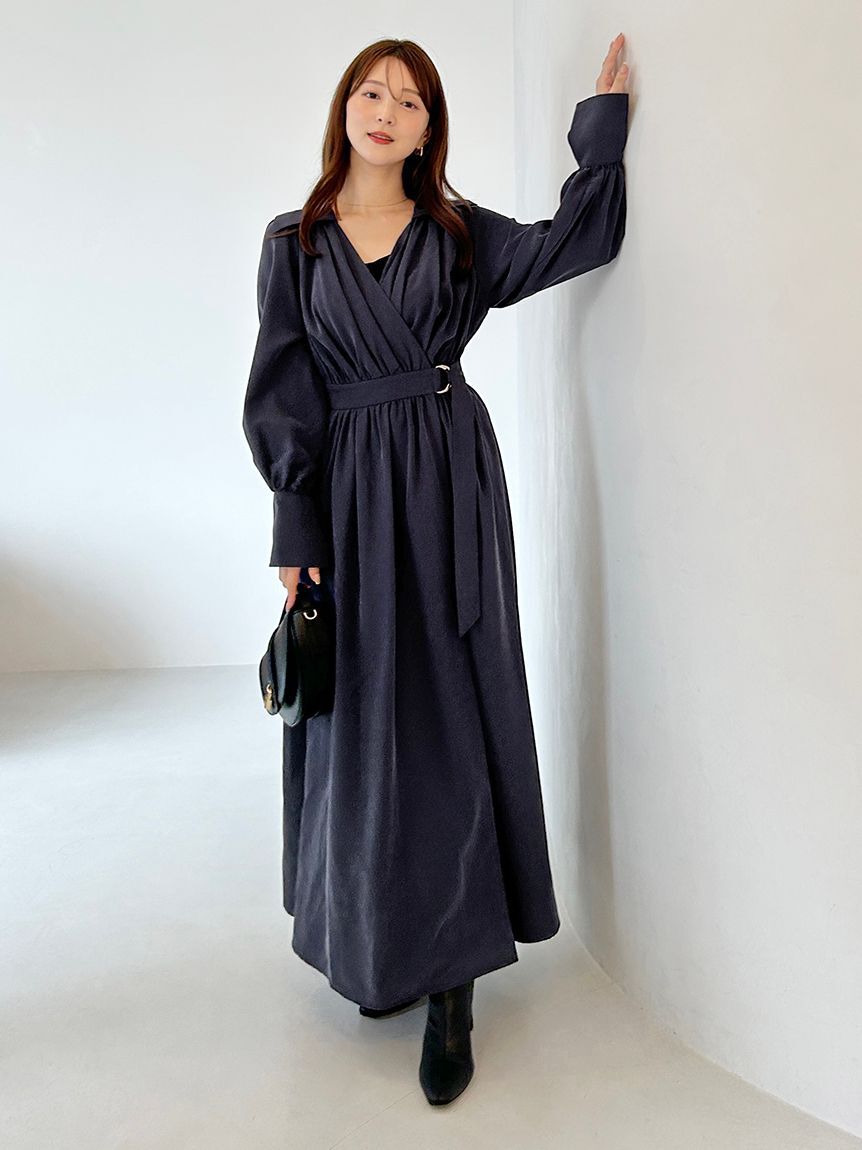 SNIDEL「バリエカシュクールシャツワンピース」|ワンピース|