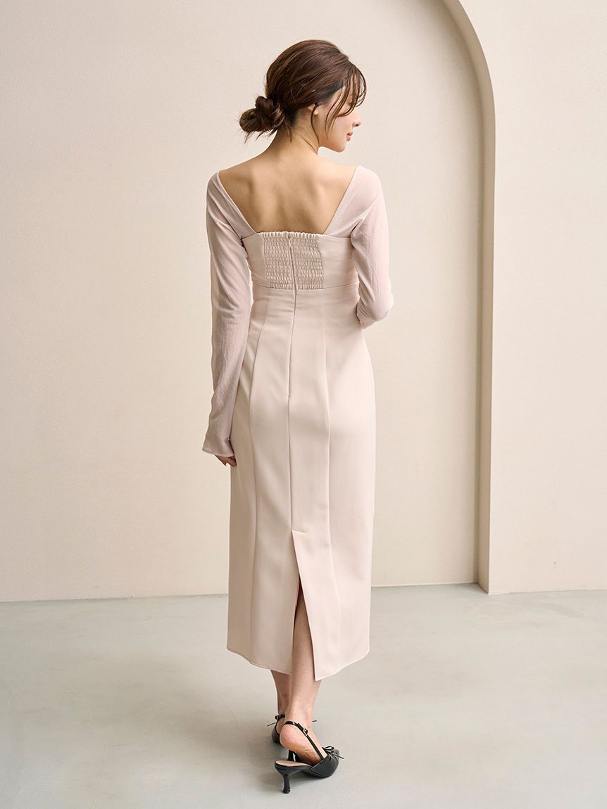 SNIDEL「オフショルリボンドレス【カンヘウォン着用】」|ドレス|