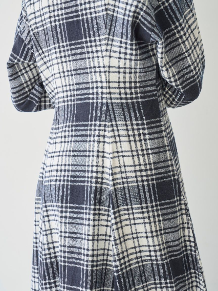 SNIDEL「【SNIDEL/Prentiss】チェックアシメシャツワンピース」|ワンピース|