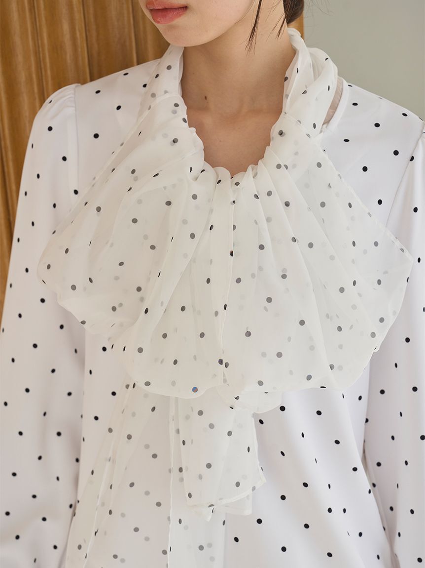 SNIDEL「チュールタイブラウス」|シャツ・ブラウス|