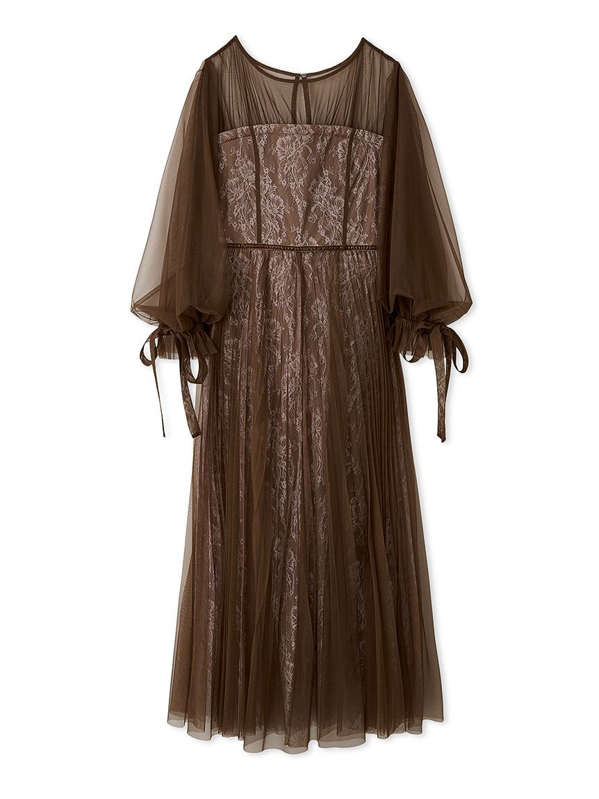 FRAY I.D「ラメフラワーチュールレイヤードレス」|ドレス|