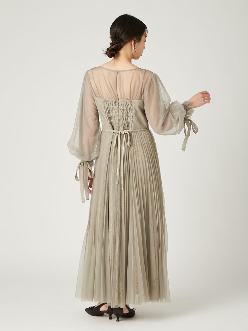 FRAY I.D「ラメフラワーチュールレイヤードレス」|ドレス|