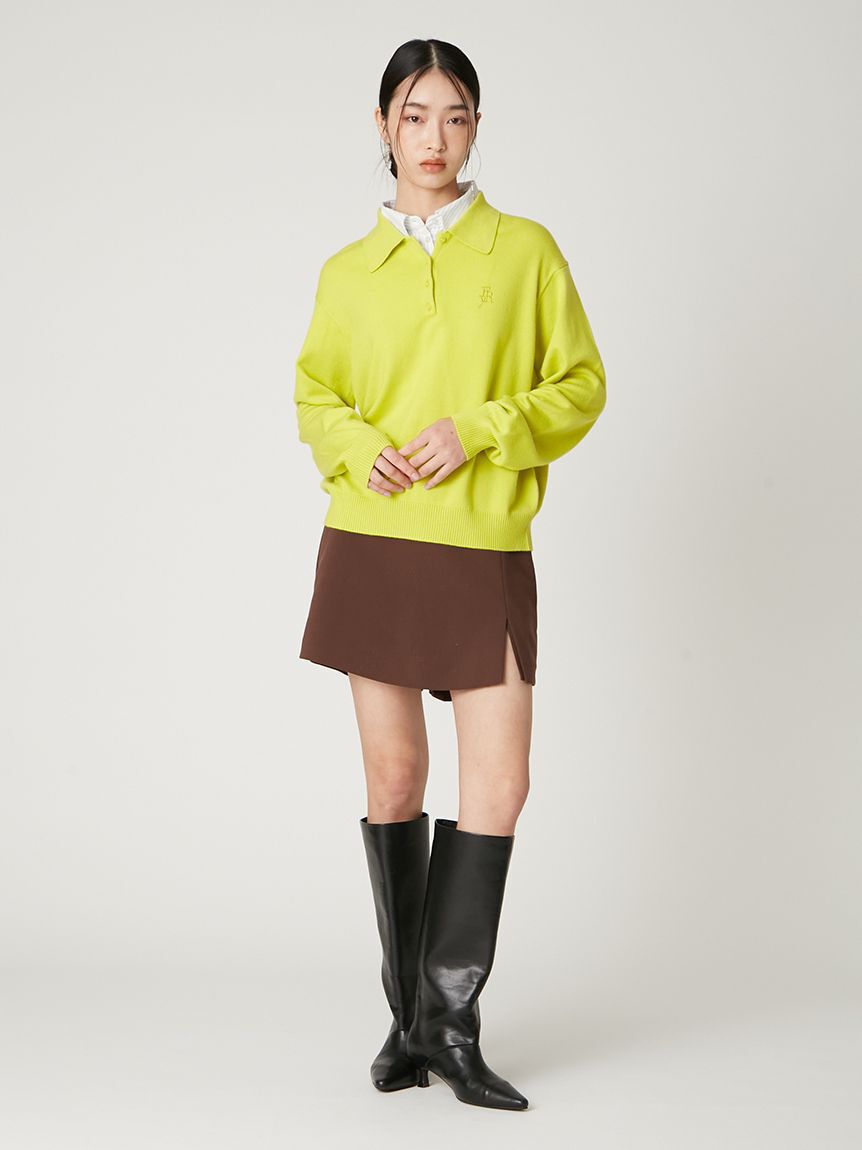 FRAY I.D「シャツカラーポロニットプルオーバー」|ニット・セーター|