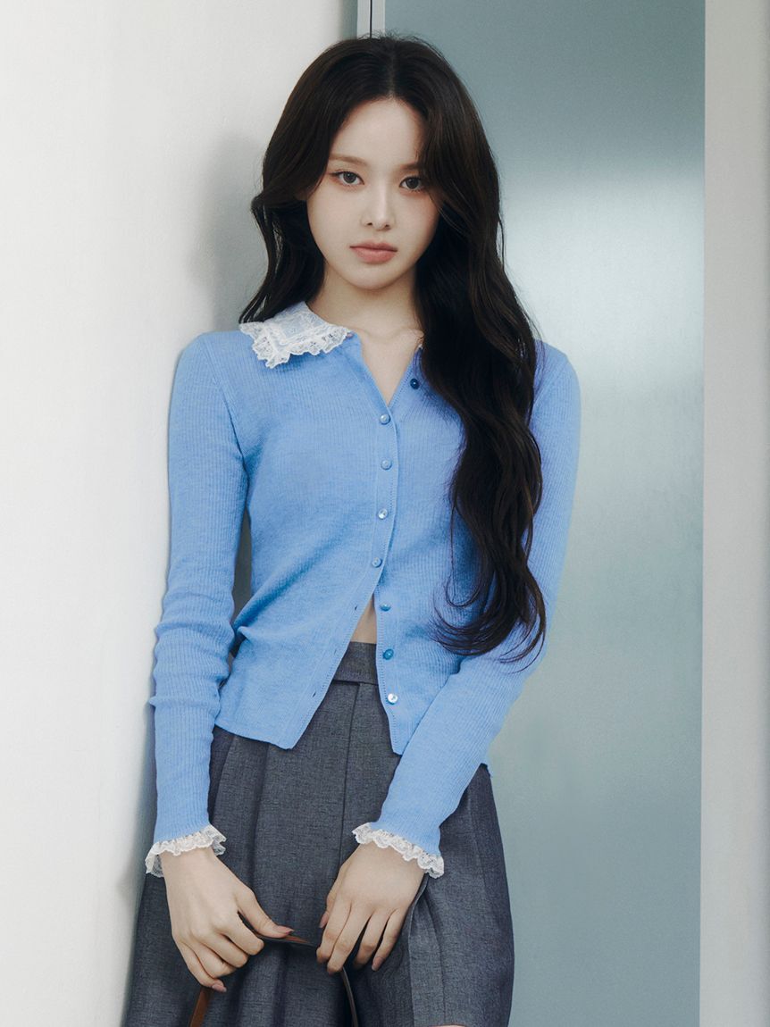 FRAY I.D「レースカラーニットカーディガン」|カーディガン|