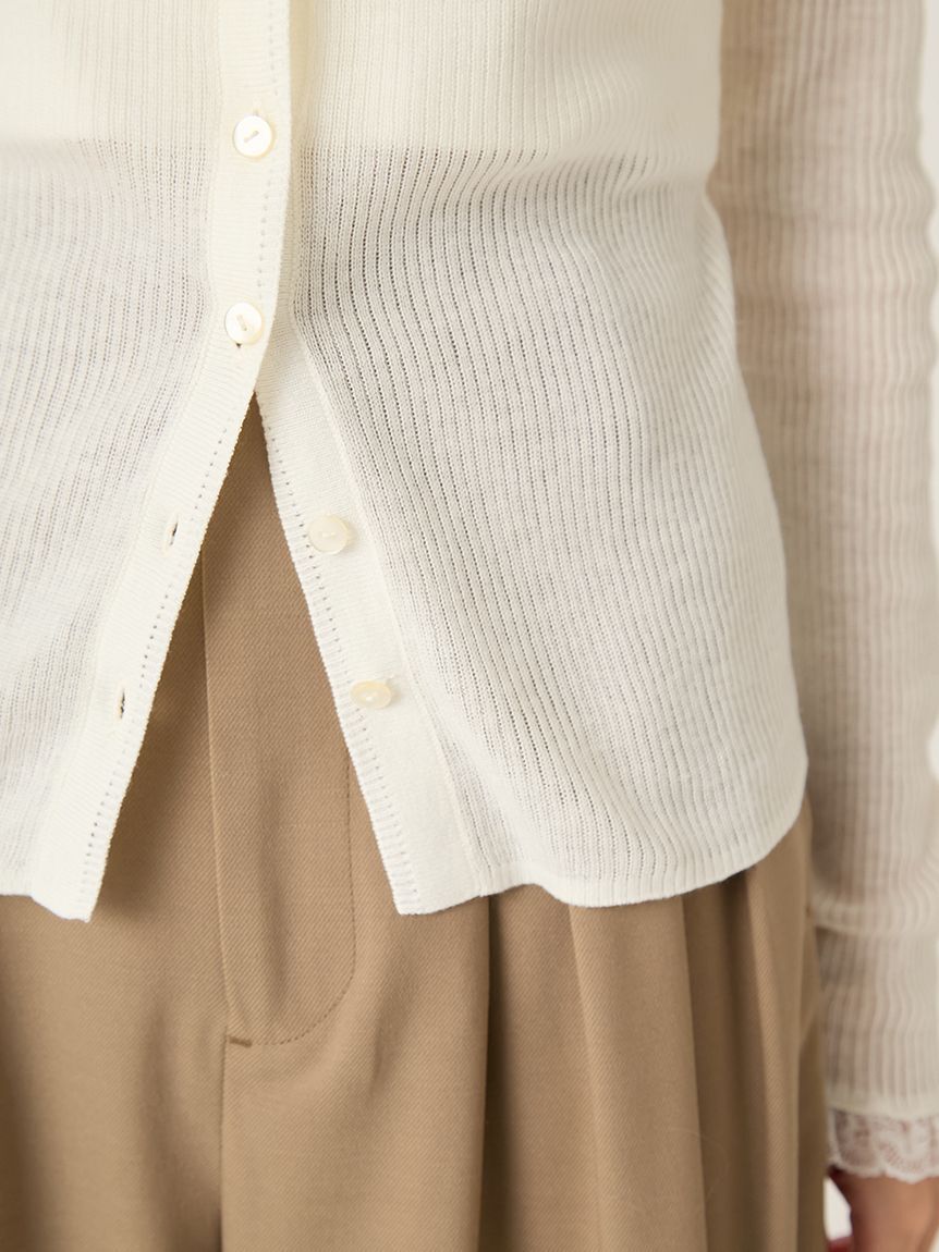 FRAY I.D「レースカラーニットカーディガン」|カーディガン|