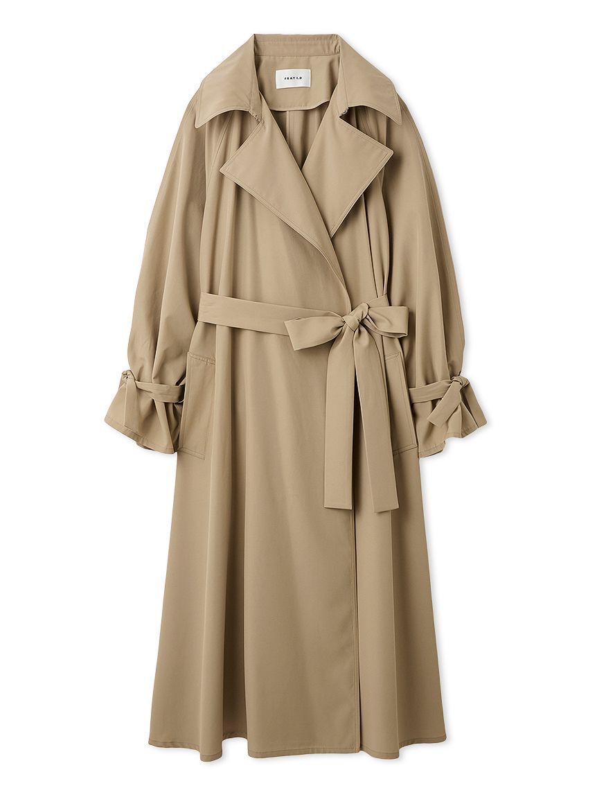 FRAY I.D「ライトフレアーロングトレンチコート／UVカット・接触冷感・撥水」|トレンチコート|BEG