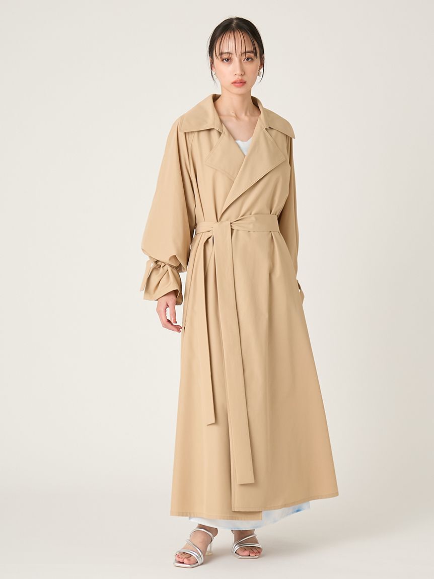 FRAY I.D「ライトフレアーロングトレンチコート／UVカット・接触冷感・撥水」|トレンチコート|