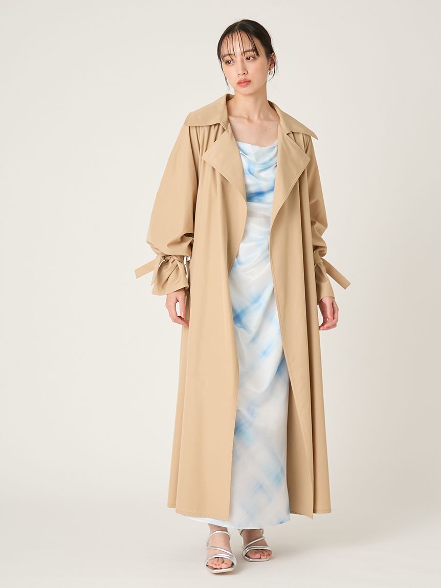 FRAY I.D「ライトフレアーロングトレンチコート／UVカット・接触冷感・撥水」|トレンチコート|