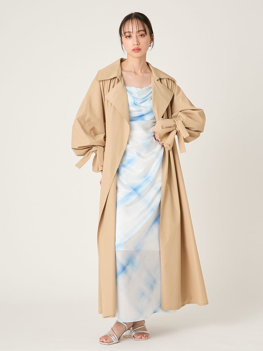 FRAY I.D「ライトフレアーロングトレンチコート／UVカット・接触冷感・撥水」|トレンチコート|