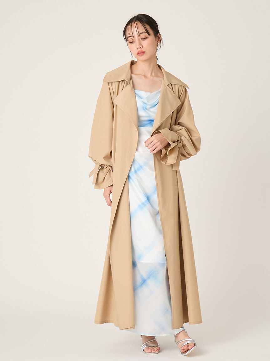 FRAY I.D「ライトフレアーロングトレンチコート／UVカット・接触冷感・撥水」|トレンチコート|