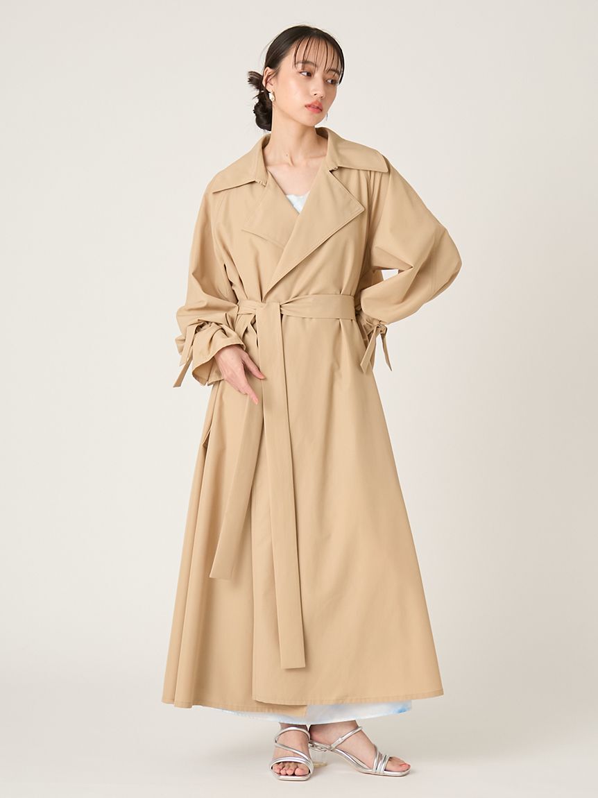 FRAY I.D「ライトフレアーロングトレンチコート／UVカット・接触冷感・撥水」|トレンチコート|