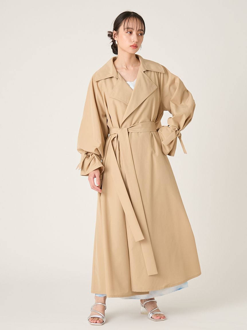 FRAY I.D「ライトフレアーロングトレンチコート／UVカット・接触冷感・撥水」|トレンチコート|
