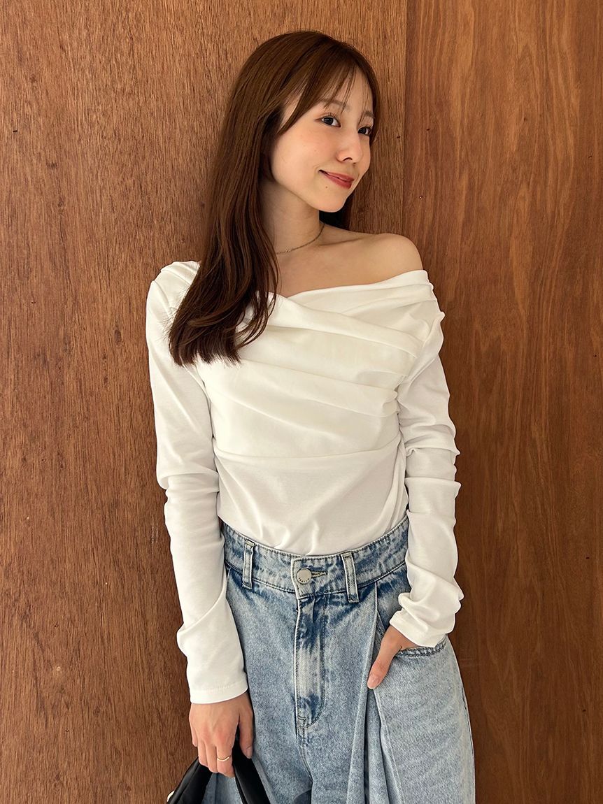 FRAY I.D「ギャザーオフショルカットソー」|Tシャツ・カットソー|