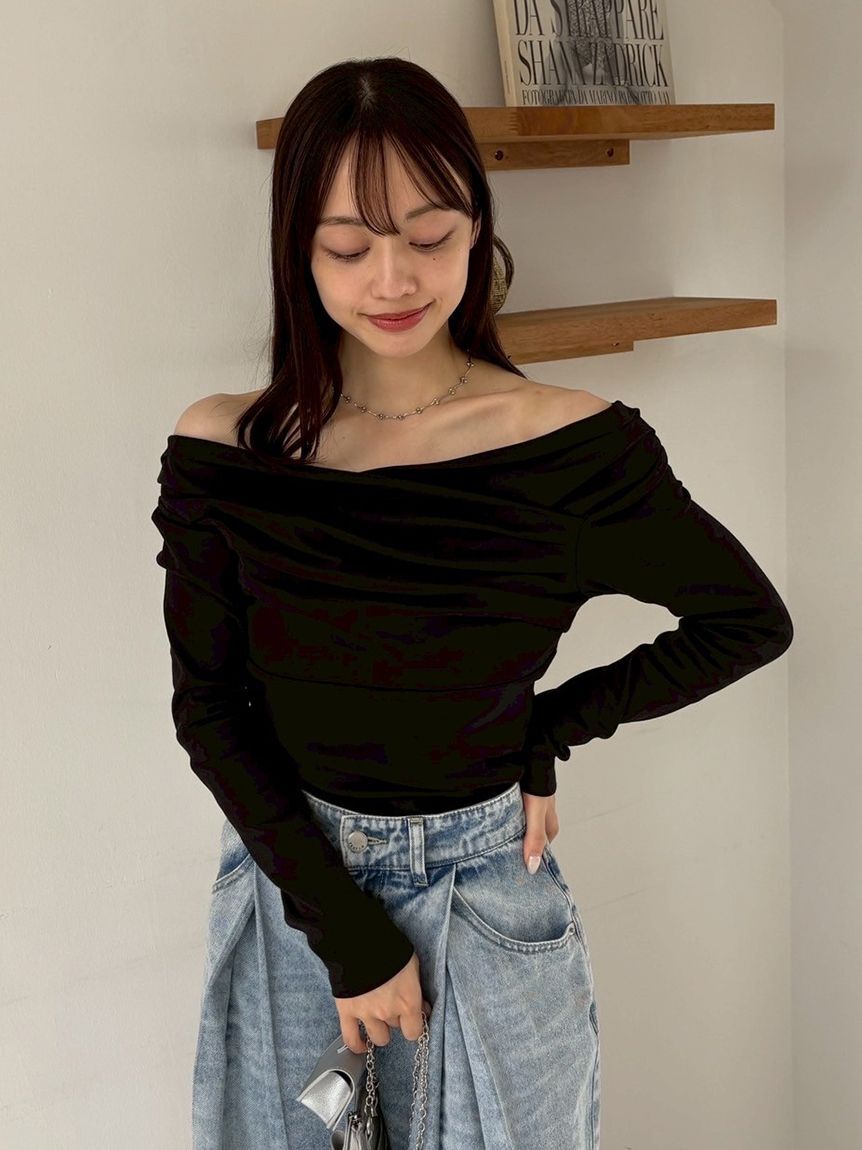 FRAY I.D「ギャザーオフショルカットソー」|Tシャツ・カットソー|