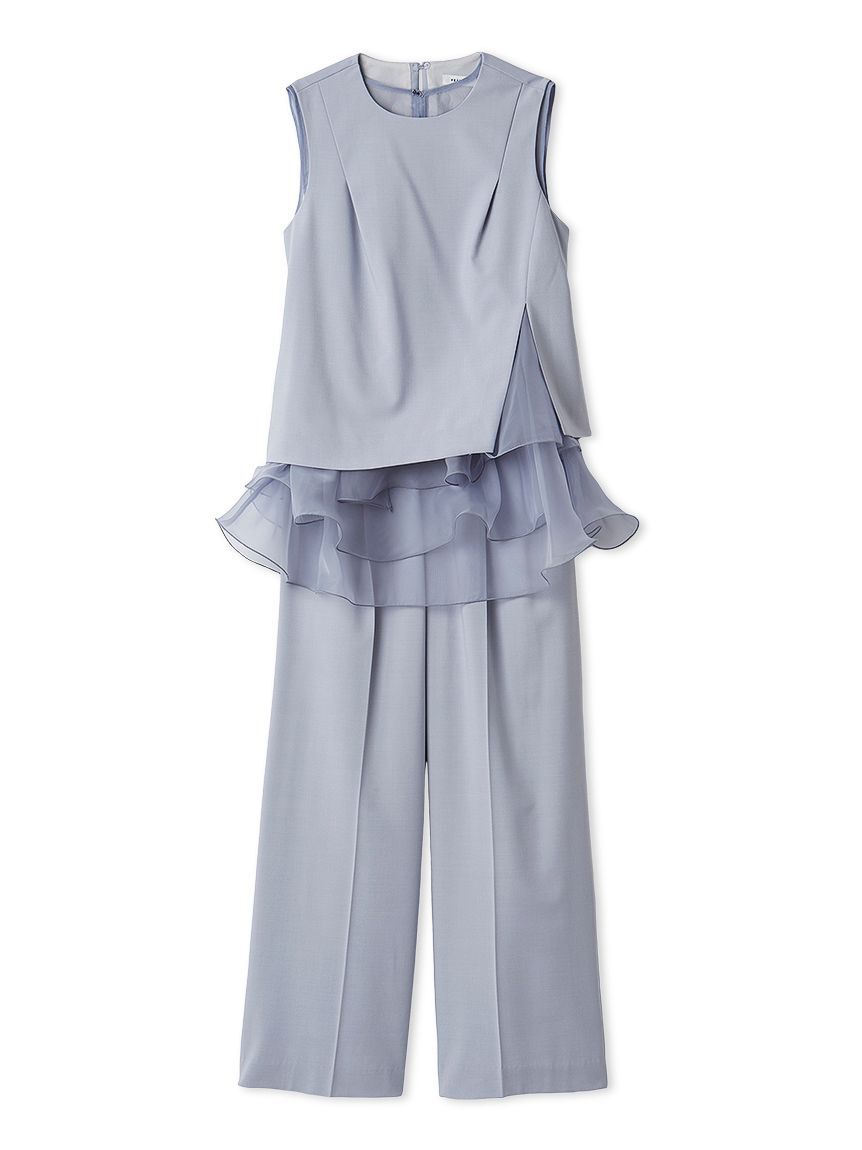 FRAY I.D「【00サイズあり】ラッフルフリルセットアップ／ウォッシャブル・抗ピリング」|ワンピース|LBLU