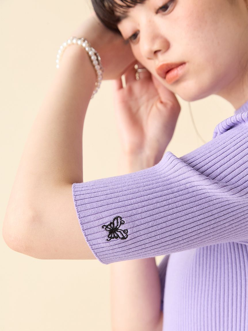 LILY BROWN「【LILY BROWN &times;ANNA SUI】ロゴ刺繍ハイネックリブニット」|ニット・セーター|