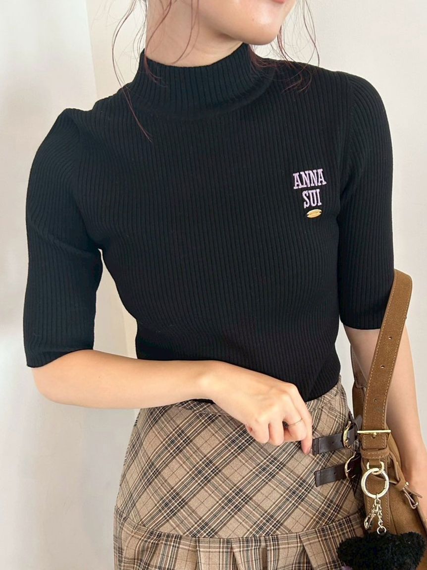 LILY BROWN「【LILY BROWN &times;ANNA SUI】ロゴ刺繍ハイネックリブニット」|ニット・セーター|