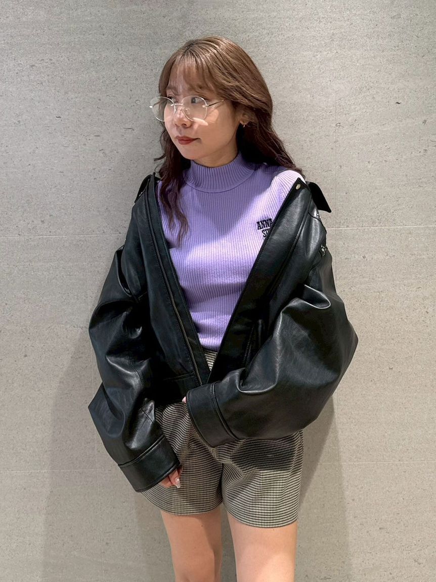 LILY BROWN「【LILY BROWN &times;ANNA SUI】ロゴ刺繍ハイネックリブニット」|ニット・セーター|