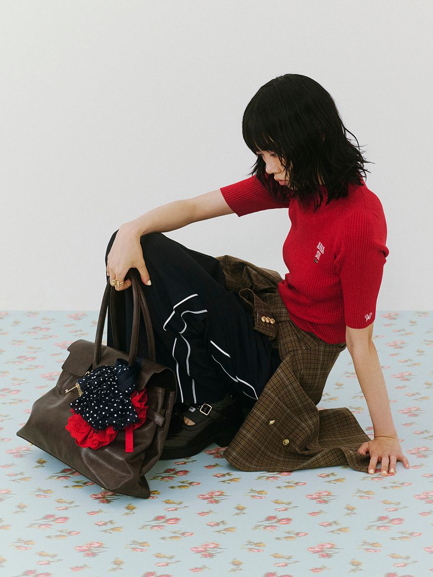 LILY BROWN「【LILY BROWN &times;ANNA SUI】ロゴ刺繍ハイネックリブニット」|ニット・セーター|