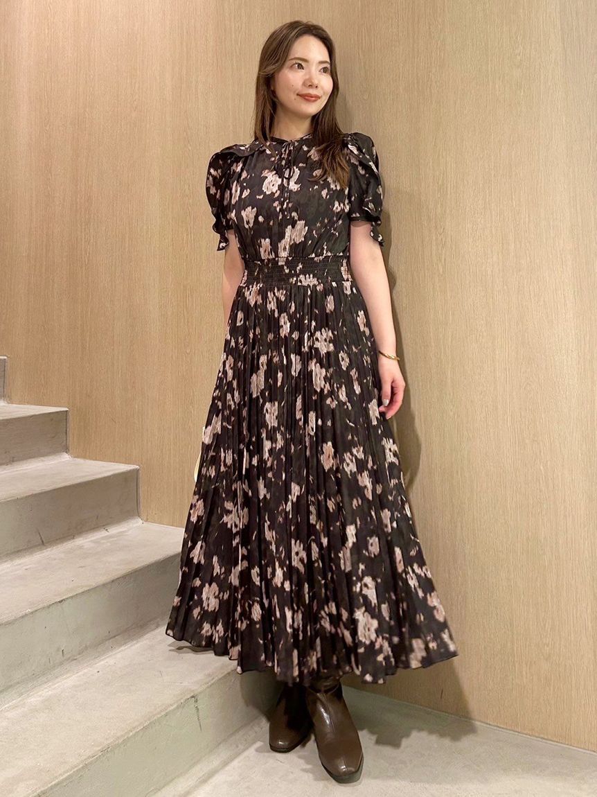 CELFORD「ブラードフラワープリントワンピース」|ワンピース|BLK